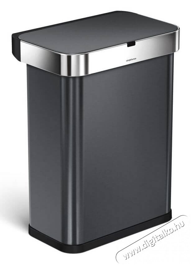 SimpleHuman ST2035 58 literes szemetes hang- és mozgásszenzorral - rozsdamentes fekete Háztartás / Otthon / Kültér - Lakásfelszerelés - Szemetes - 360515