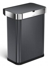 SimpleHuman ST2035 58 literes szemetes hang- és mozgásszenzorral - rozsdamentes fekete Háztartás / Otthon / Kültér - Lakásfelszerelés - Szemetes - 360515