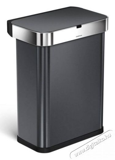 SimpleHuman ST2035 58 literes szemetes hang- és mozgásszenzorral - rozsdamentes fekete Háztartás / Otthon / Kültér - Lakásfelszerelés - Szemetes - 360515