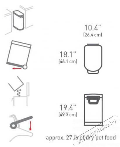 SimpleHuman CW1887 Közepes méretű állateledel-tartó szemetes - rozsdamentes Háztartás / Otthon / Kültér - Lakásfelszerelés - Szemetes - 371784