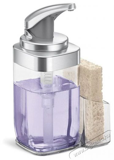 SimpleHuman KT1189 650 ml-es pumpás szappanadagoló szivacstartóval, szálcsiszolt Háztartás / Otthon / Kültér - Fürdőszoba / wc - Szappan adagoló - 381276