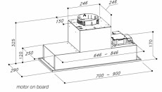 Sirius SL 903 P 70cm beépíthető páraelszívó - inox Konyhai termékek - Páraelszívó - Beépíthető / kihúzható - 356609