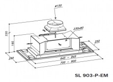 Sirius SL 903 P EM 90cm motor nélkül Konyhai termékek - Páraelszívó - Beépíthető / kihúzható - 356611