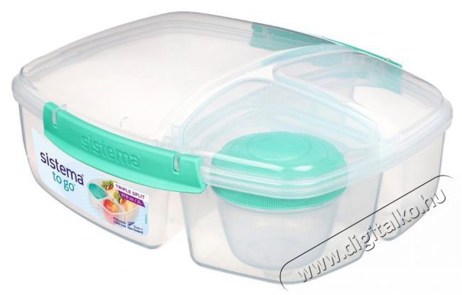 Sistema H&aacute;romrekeszes &eacute;telt&aacute;rol&oacute; doboz + joghurt tart&oacute;, 2 l, mentaz&ouml;ld Konyhai term&eacute;kek - Ed&eacute;ny - &Eacute;telt&aacute;rol&oacute; - 520627