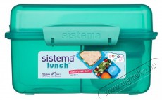 Sistema Háromrekeszes ételtároló doboz + joghurt tartó, dupla fedél, 2 l, zöld Konyhai termékek - Edény - Ételtároló - 528057
