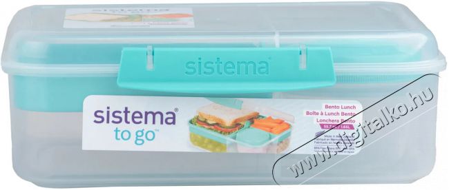 Sistema To Go Ételtároló doboz + joghurt tartó, 1,65 l, 3 rekeszes, mentazöld Konyhai termékek - Edény - Ételtároló - 530090