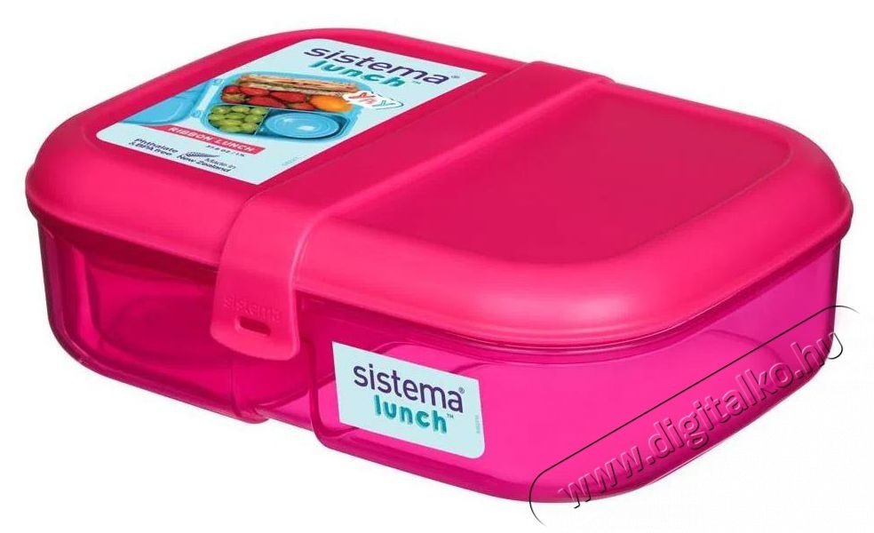 Sistema H&aacute;romrekeszes &eacute;telt&aacute;rol&oacute; doboz + joghurt tart&oacute;, 1,1 l, r&oacute;zsasz&iacute;n Konyhai term&eacute;kek - Ed&eacute;ny - &Eacute;telt&aacute;rol&oacute; - 530083