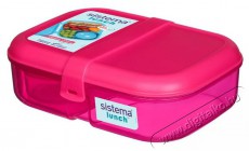 Sistema H&aacute;romrekeszes &eacute;telt&aacute;rol&oacute; doboz + joghurt tart&oacute;, 1,1 l, r&oacute;zsasz&iacute;n Konyhai term&eacute;kek - Ed&eacute;ny - &Eacute;telt&aacute;rol&oacute; - 530083