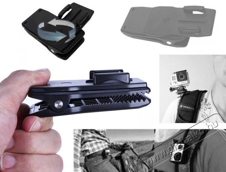 SJ/GP SJ/GP-108B közepes méretű rögzítőcsipesz aljzattal, csatos konzolhoz, sportkamerához (SJCAM, GoPro) Fényképezőgép / kamera - Sport kamera tartozékok - Rögzítő / adapter - 303770