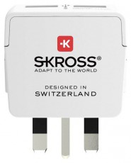 Skross csatlakozó átalakító az Egyesült Királyságba, beépített USB töltővel Tv kiegészítők - Kábel / csatlakozó - Csatlakozó / elosztó / átalakító - 406950
