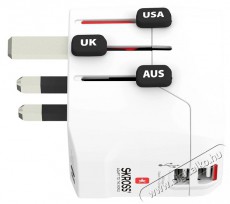 Skross PROLIGHTUSB-2A utazó adapter Háztartás / Otthon / Kültér - Világítás / elektromosság - Hálózati elosztó / hosszabbító / adapter - 408357