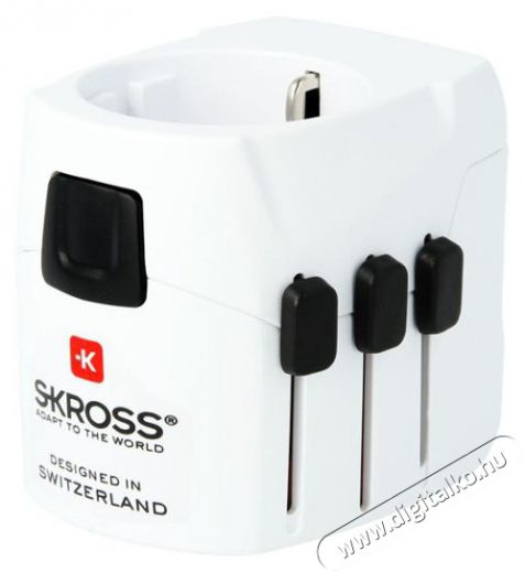 Skross PROLIGHTUSB-A-C USB/Type-C töltő bemenettel földelt világutazó adapter Háztartás / Otthon / Kültér - Világítás / elektromosság - Hálózati elosztó / hosszabbító / adapter - 455106