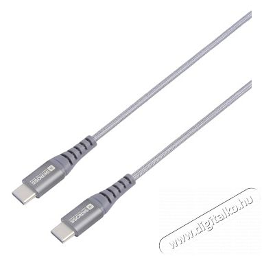 Skross USBC-TO-USBC-200-STEEL 2m Type-C/Type-C adat- és töltőkábel Mobil / Kommunikáció / Smart - Mobiltelefon kiegészítő / tok - Kábel / átalakító - 455088