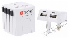 Skross MUVUSB-2-4-A 2xUSB töltő bemenettel világutazó adapter Háztartás / Otthon / Kültér - Világítás / elektromosság - Hálózati elosztó / hosszabbító / adapter - 455110