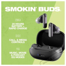 Skullcandy S2TAW-R740 Smokin Buds True Wireless Bluetooth fekete fülhallgató Audio-Video / Hifi / Multimédia - Fül és Fejhallgatók - Fülhallgató - 489101