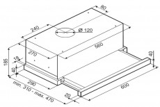 SLX ST 60 X/2 Kihúzható Páraelszívó - inox Konyhai termékek - Páraelszívó - Beépíthető / kihúzható - 363782