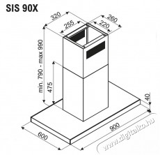 SLX SIS-90X sziget elszívó Konyhai termékek - Páraelszívó - Sziget fölé - 371287