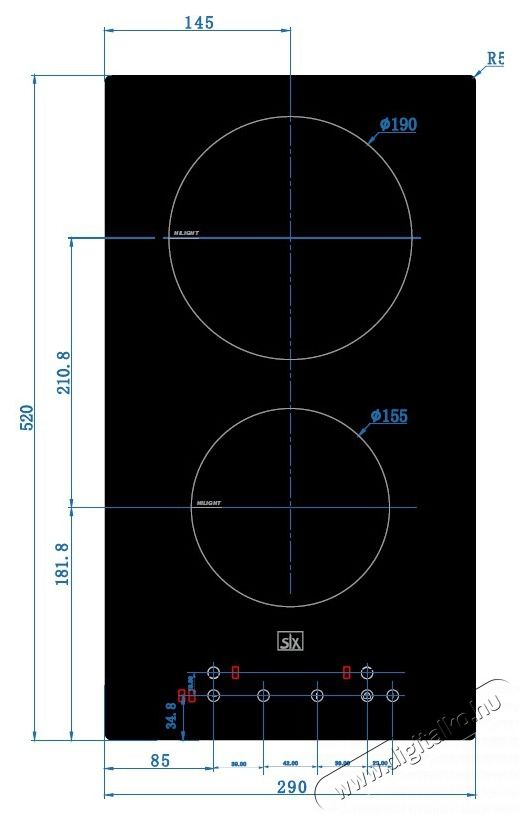 SLX 5VF-2S ker&aacute;mia főzőlap Konyhai term&eacute;kek - S&uuml;tő-főzőlap, tűzhely (be&eacute;p&iacute;thető) - Indukci&oacute;s főzőlap (be&eacute;p&iacute;thető) - 526732