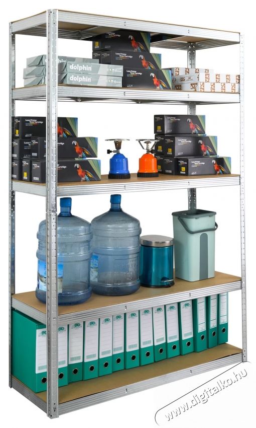 SmartStorage f&eacute;mpolc 180x120x60cm 5 db MDF polc, 250kg/polc H&aacute;ztart&aacute;s / Otthon / K&uuml;lt&eacute;r - Szersz&aacute;m - Kieg&eacute;sz&iacute;tő, tartoz&eacute;k - 535719