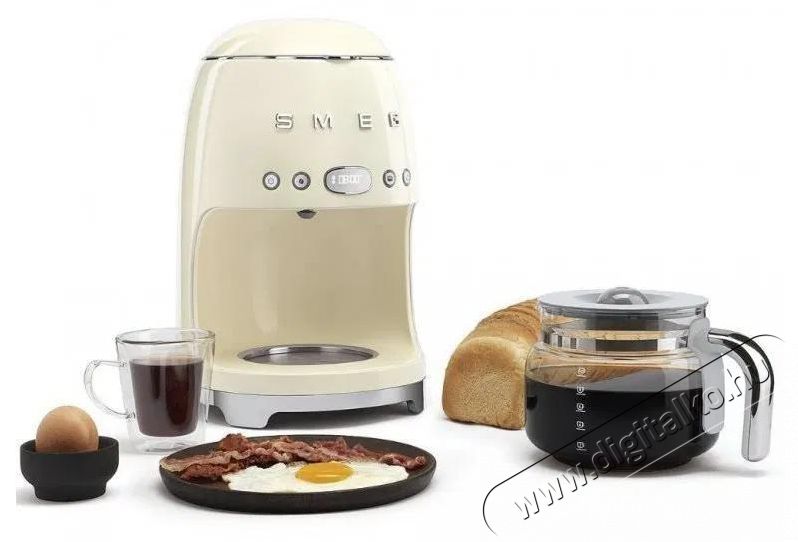 Smeg 50's Retro Style 1,4l 10 cs&eacute;sze, kr&eacute;msz&iacute;n Konyhai term&eacute;kek - K&aacute;v&eacute;főző / k&aacute;v&eacute;&ouml;rlő / kieg&eacute;sz&iacute;tő - Filteres k&aacute;v&eacute;főző - 512861