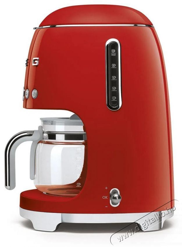 Smeg 50's Retro Style 1,4l 10 cs&eacute;sze, piros Konyhai term&eacute;kek - K&aacute;v&eacute;főző / k&aacute;v&eacute;&ouml;rlő / kieg&eacute;sz&iacute;tő - Filteres k&aacute;v&eacute;főző - 512868