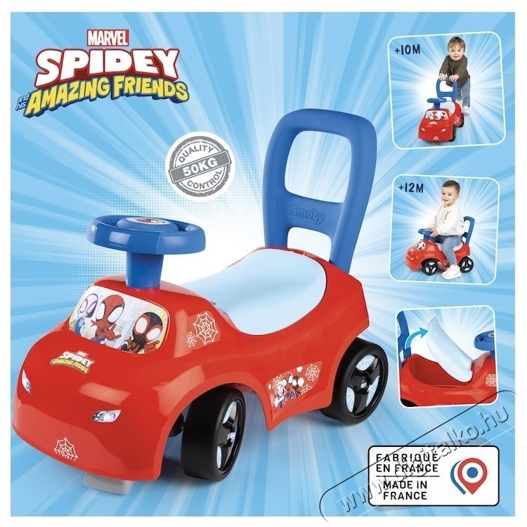 Smoby 720546 b&eacute;bitaxi - Spidey &eacute;s csod&aacute;latos bar&aacute;tai H&aacute;ztart&aacute;s / Otthon / K&uuml;lt&eacute;r - J&aacute;t&eacute;k / Sport - Szabadt&eacute;ri j&aacute;t&eacute;k - 535728