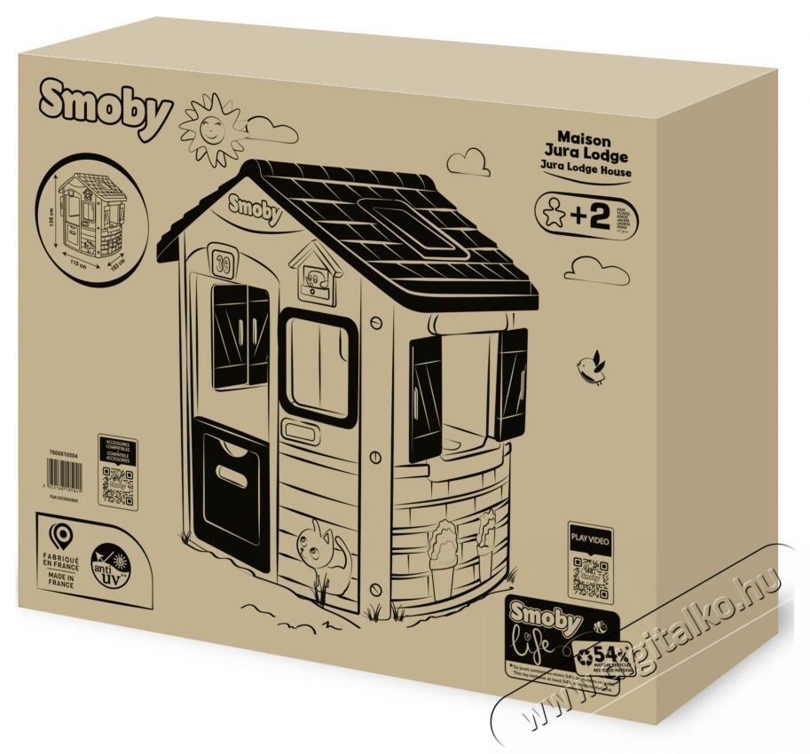 Smoby Jura Lodge Playhouse gyerekh&aacute;z H&aacute;ztart&aacute;s / Otthon / K&uuml;lt&eacute;r - J&aacute;t&eacute;k / Sport - Szabadt&eacute;ri j&aacute;t&eacute;k - 535734