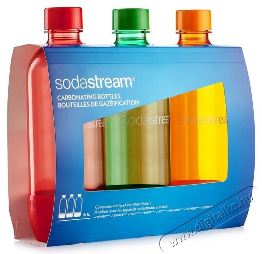 Sodastream Trio (3db 1L műanyag palack) - narancs/piros/zöld Konyhai termékek - Sodastream szódagép - Sodastream palack - 261881