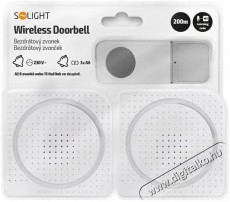 Solight  vezeték nélküli, fehér, learning code, 2× vevőegységgel (hálózati aljzatba, elemes) Háztartás / Otthon / Kültér - Lakásfelszerelés - Csengő - 519774