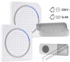 Solight  vezeték nélküli, fehér, learning code, 2× vevőegységgel (hálózati aljzatba, elemes) Háztartás / Otthon / Kültér - Lakásfelszerelés - Csengő - 519774