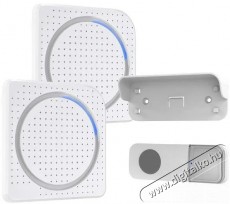 Solight  vezeték nélküli, fehér, learning code, 2× vevőegységgel (hálózati aljzatba, elemes) Háztartás / Otthon / Kültér - Lakásfelszerelés - Csengő - 519774