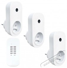 Solight  Távirányítós konnektor szett, 3 + 1, 3 konnektor, 1 távirányító Háztartás / Otthon / Kültér - Okos otthon - Okos konnektor - 520656