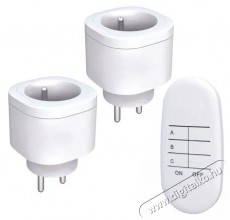 Solight  Távirányítású konnektor szett, 2 + 1, 2 konnektor, 1 vezérlő, Learning Code Háztartás / Otthon / Kültér - Okos otthon - Okos konnektor - 520655