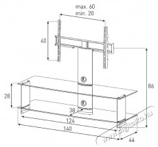 Sonorous PL 2000-B-HBLK fekete TV állvány Audio-Video / Hifi / Multimédia - Hangprojektor / soundbar - Tv állványként is használható - 408297