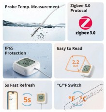 SONOFF IP65 Zigbee LCD Smart Thermometer (Probe Version) SNZB-02LD Háztartás / Otthon / Kültér - Lakásfelszerelés - Hőmérő / barométer - 519776
