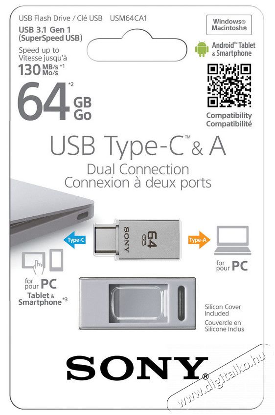 SONY 64GB USB 3.1 Type A/USB 3.1 Type C (USM64CA1) pendrive Egyéb - Nem forgalmazzuk ! - 313001