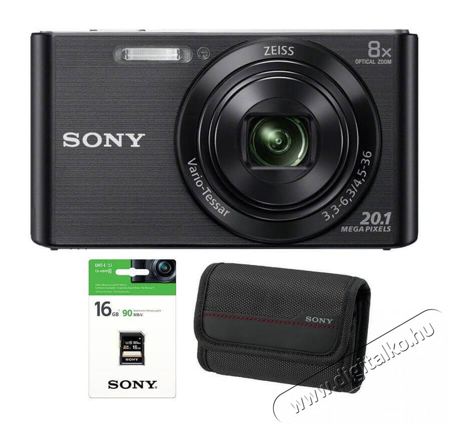 SONY DSC-W830B digitális fényképezőgép - fekete Fényképezőgép / kamera - Kompakt fényképezőgép - Normál tudású kompakt - 337567