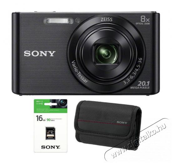 SONY DSC-W830B digitális fényképezőgép - fekete Fényképezőgép / kamera - Kompakt fényképezőgép - Normál tudású kompakt - 337567
