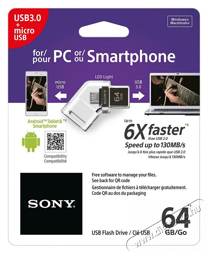 SONY 64GB USB 3.0/micro USB (USM64SA3W) pendrive - fehér Egyéb - Nem forgalmazzuk ! - 312998