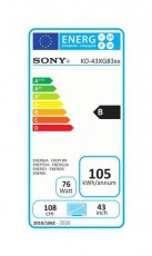 SONY KD-43XG8396BAEP UltraHD Smart LED televízió Televíziók - LED televízió - UHD 4K felbontású - 349449