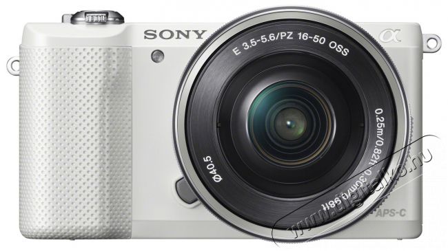 SONY Alpha 5000 + 16-50mm Kit - fehér Fényképezőgép / kamera - MILC cserélhető objektíves kompakt fényképezőgép - 279909
