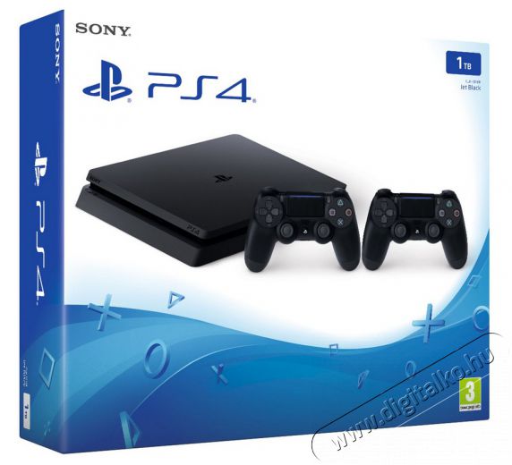 SONY PlayStation 4 (PS4) Slim Jet Black 1TB fekete konzol + 2x Dualshock 4 kontroller V2 Iroda és számítástechnika - Játék konzol - Playstation 4 (PS4) konzol - 327945