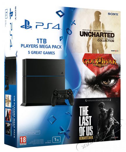 SONY PlayStation 4 (PS4) 1TB Players Megapack Iroda és számítástechnika - Játék konzol - Playstation 4 (PS4) konzol - 296519