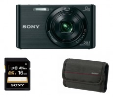 SONY DSC-W830 fényképezőgép + 16GB kártya + tok - fekete Fényképezőgép / kamera - Kompakt fényképezőgép - Normál tudású kompakt - 310113