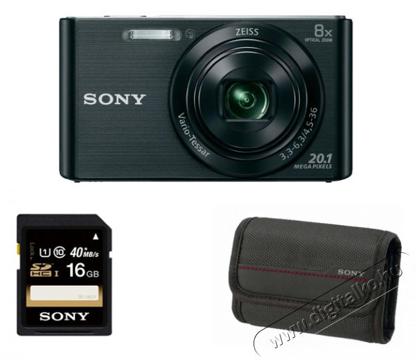 SONY DSC-W830 fényképezőgép + 16GB kártya + tok - fekete Fényképezőgép / kamera - Kompakt fényképezőgép - Normál tudású kompakt - 310113