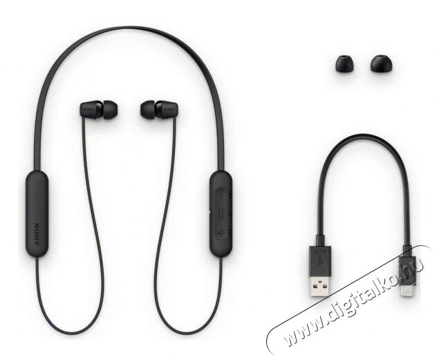 SONY WI-C200B Bluetooth fülhallgató - fekete Audio-Video / Hifi / Multimédia - Fül és Fejhallgatók - Fülhallgató - 350238