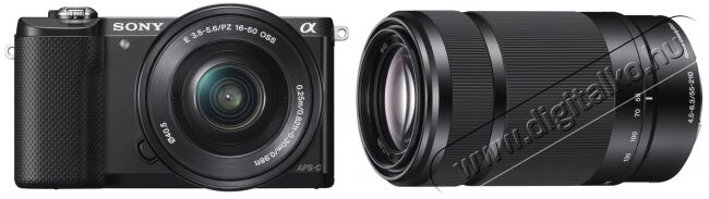 SONY Alpha 5000 + 16-50mm + 55-210mm Kit Fényképezőgép / kamera - MILC cserélhető objektíves kompakt fényképezőgép - 279910