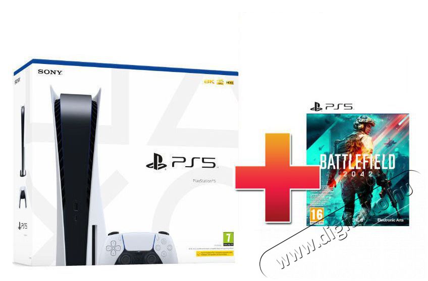 SONY PlayStation 5 825GB Konzol + Battlefield 2042 Iroda &eacute;s sz&aacute;m&iacute;t&aacute;stechnika - J&aacute;t&eacute;k konzol - Playstation 4 (PS4) konzol - 382325