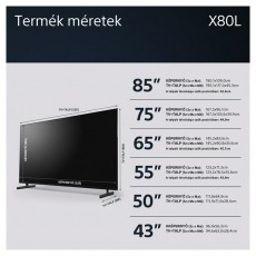 SONY 55 KD55X80LAEP 4K UHD Smart LED TV Televíziók - LED televízió - UHD 4K felbontású - 501529