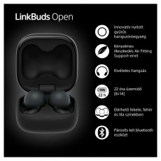 SONY WF-L910 Linkbuds Open True Wireless Bluetooth fekete fülhallgató Audio-Video / Hifi / Multimédia - Fül és Fejhallgatók - Fülhallgató - 507470